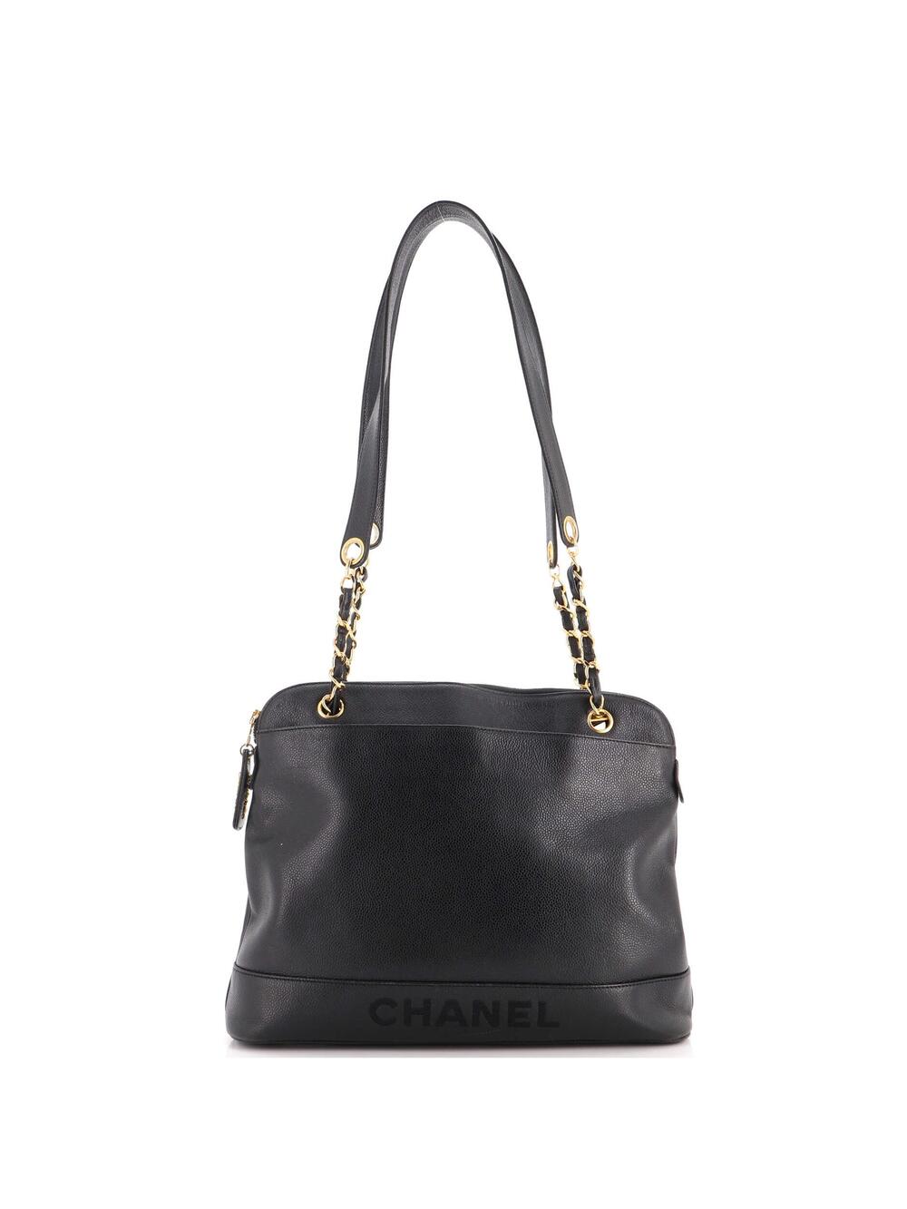 Chanel Vintage Zipped Chain Tote Caviar #320791C21B